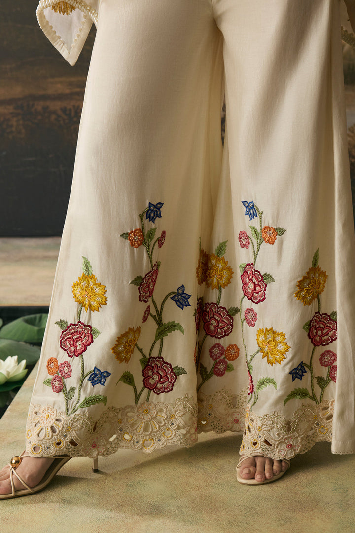 Ivory Floral Bloom Sharara