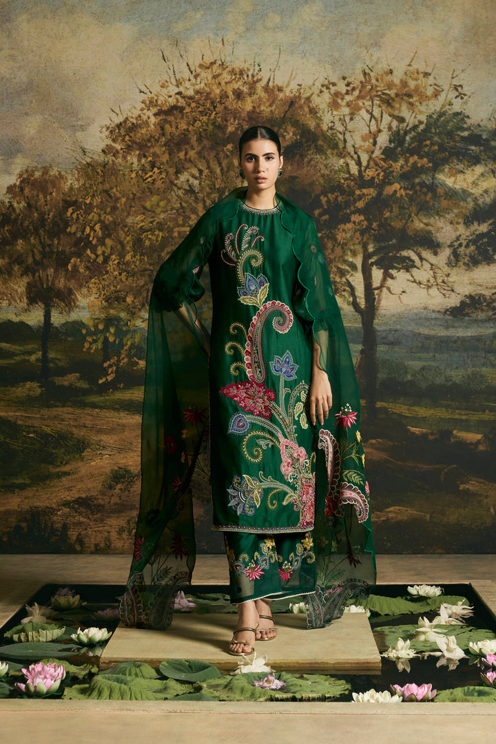 Emerald Green Paisley Dupatta