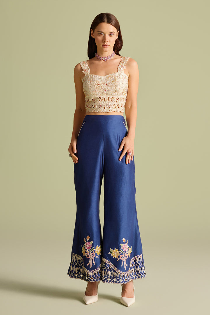 Ivory Cutwork and Beadwork Bustier