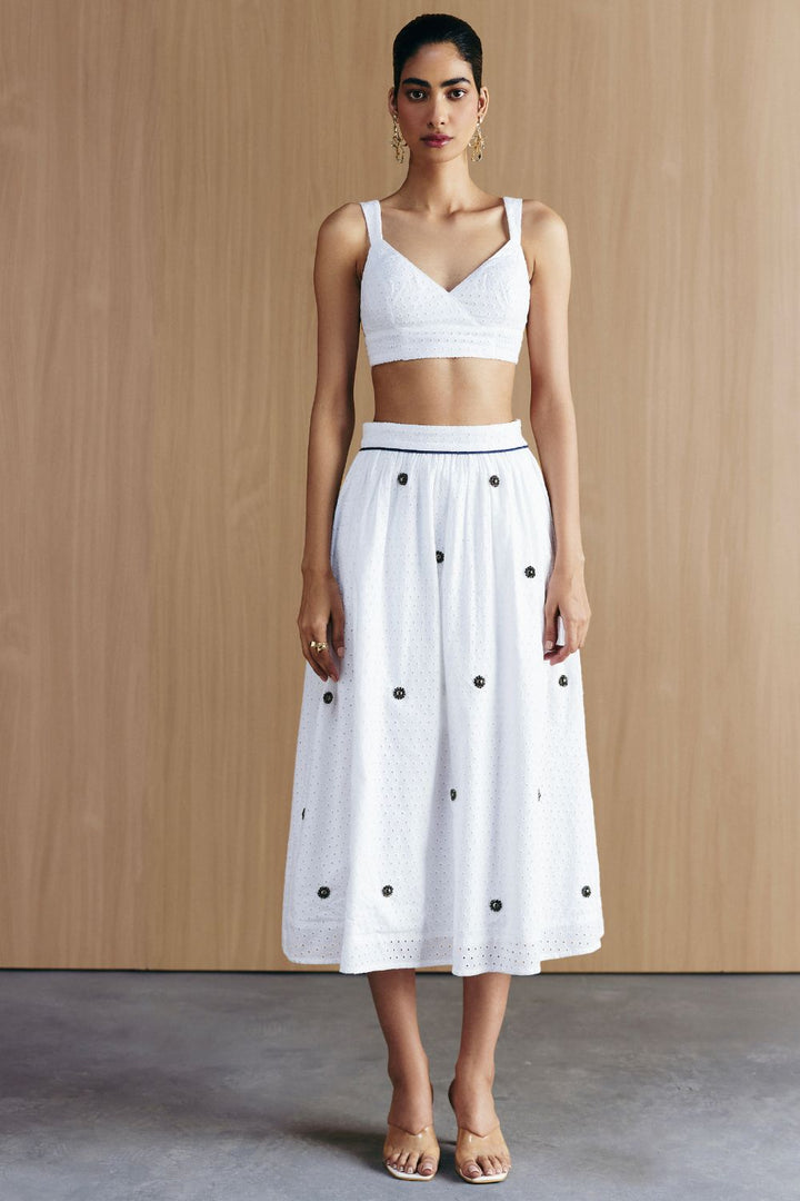 SCHIFFLI EMBELLISHED SKIRT