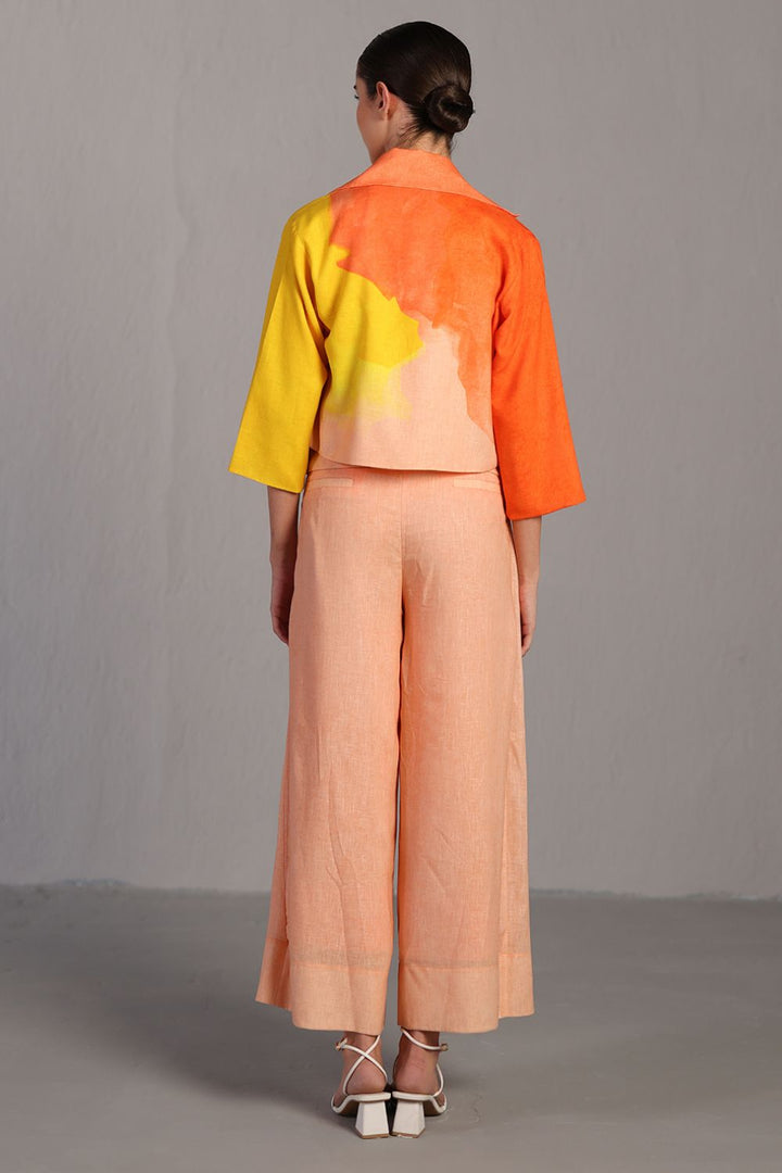 Diffuse bright orange & yellow jacket set