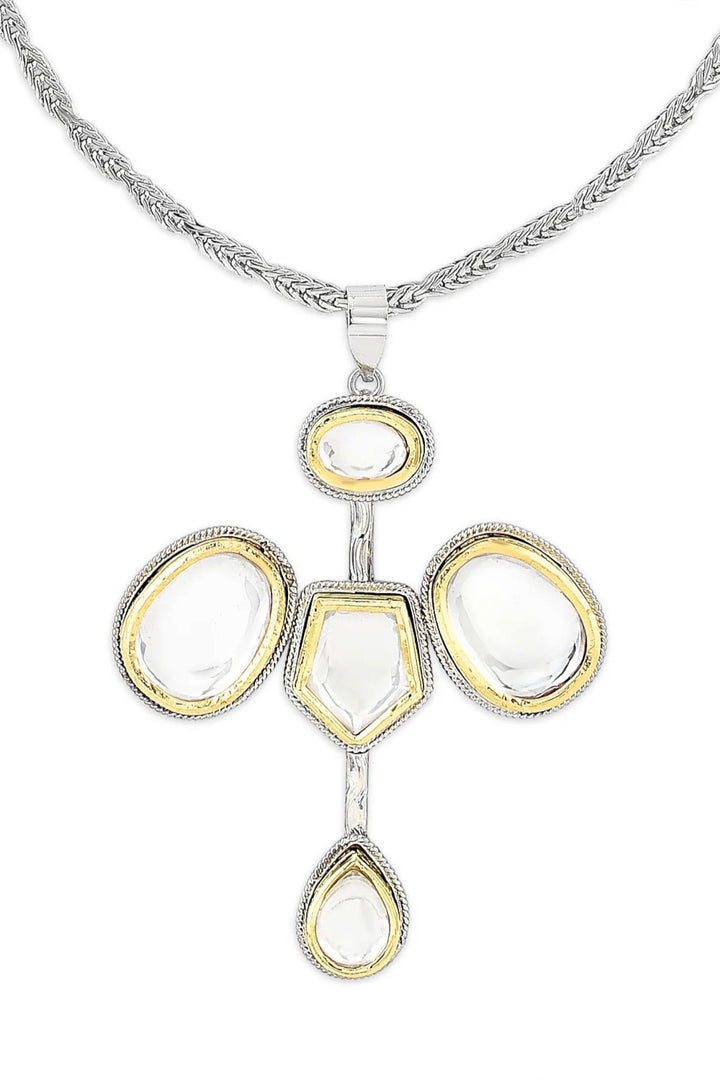Gold & Silver Polki Vatican Necklace