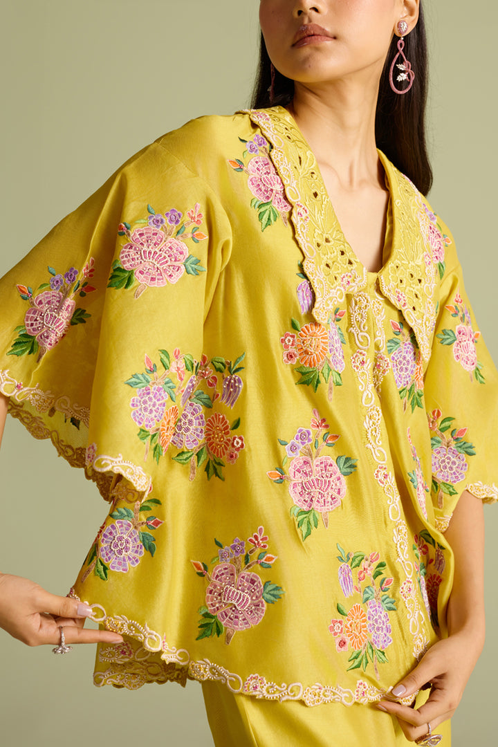 Yellow Floral Bunch Mosaic Shirt