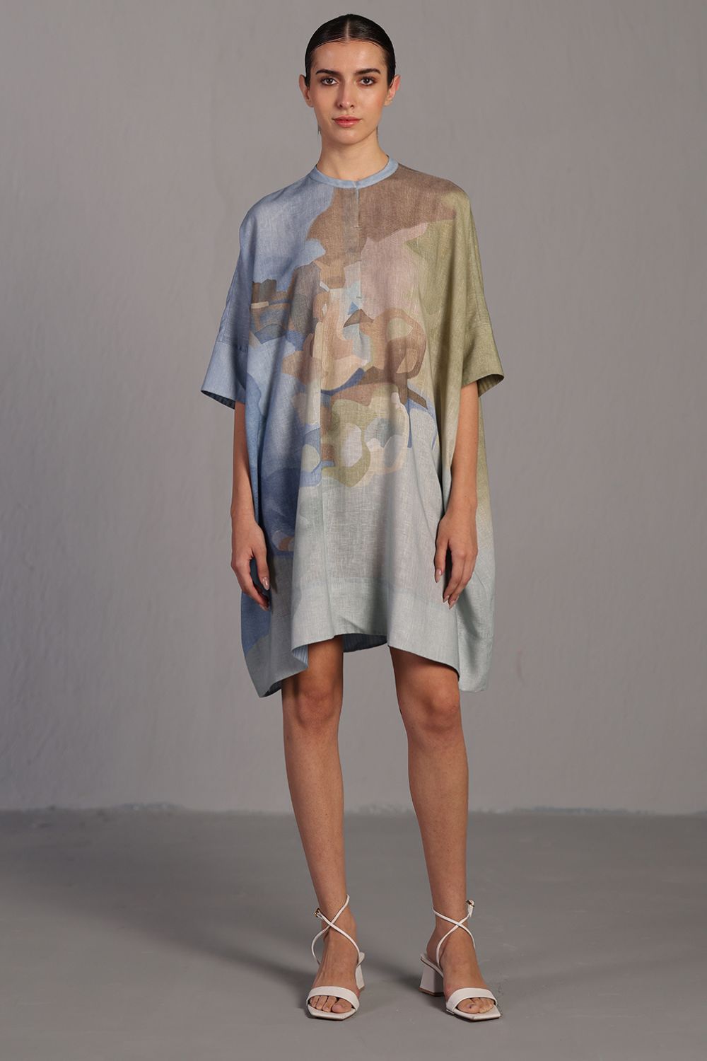 Diffuse pastel blue & green dress