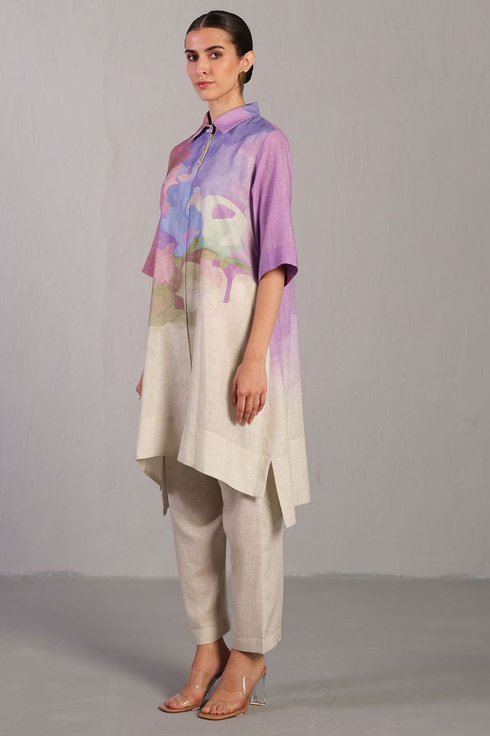 Diffuse pastel multicolour kurta set
