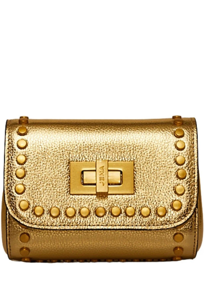 Metallic Gold Mini Studded Crossbody Bag