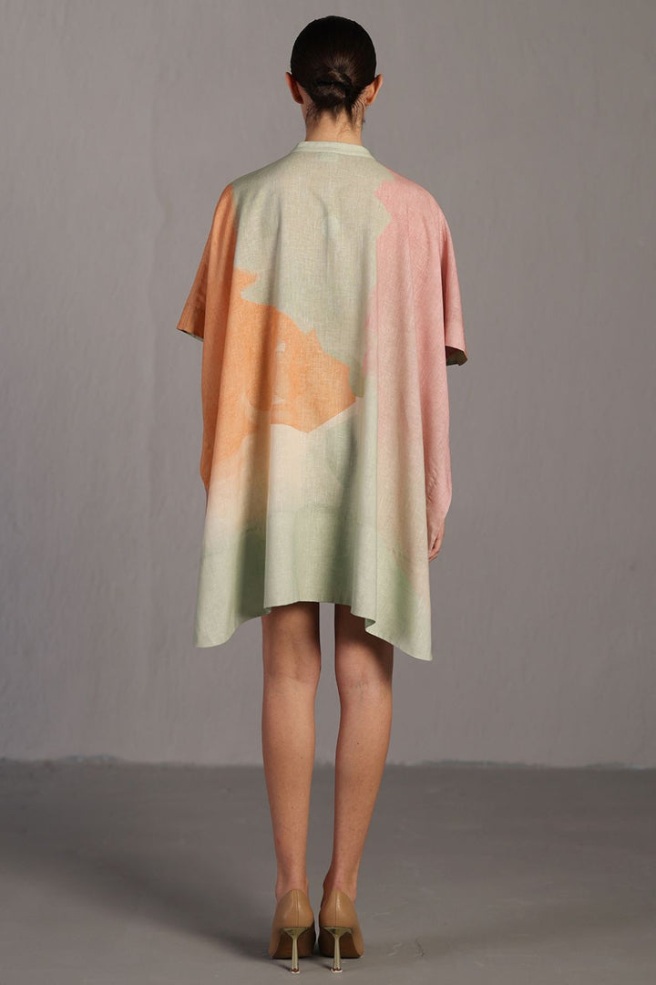 Diffuse soft pink & green shorts set