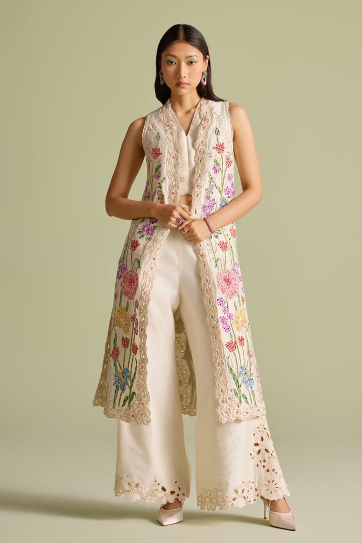 Ivory Mosaic Long Jacket