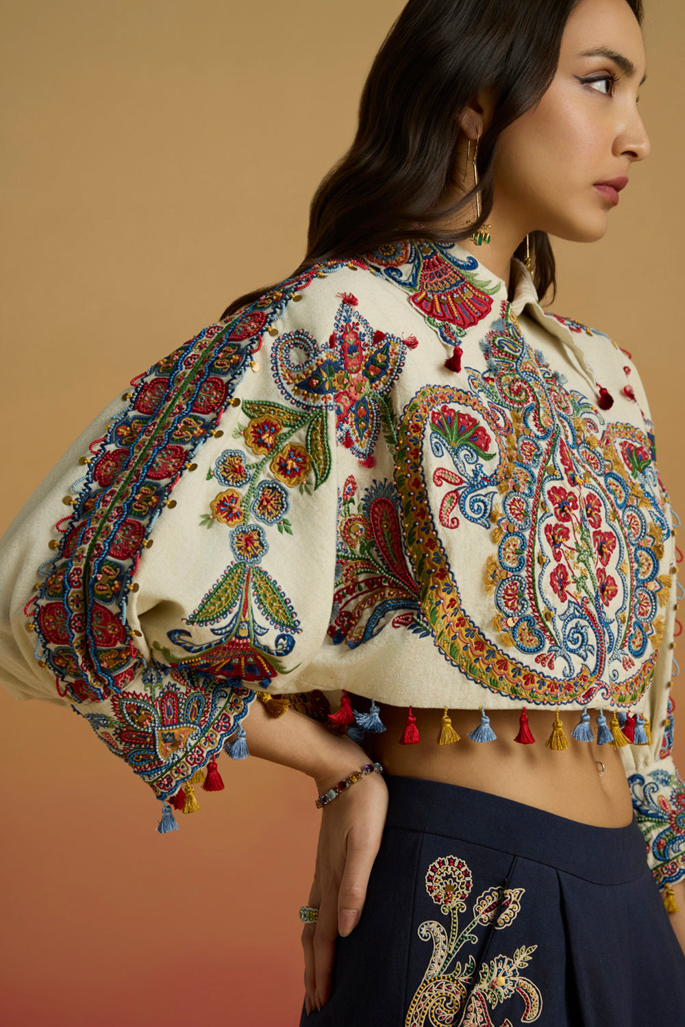 Ivory Kimono Bolero Jacket