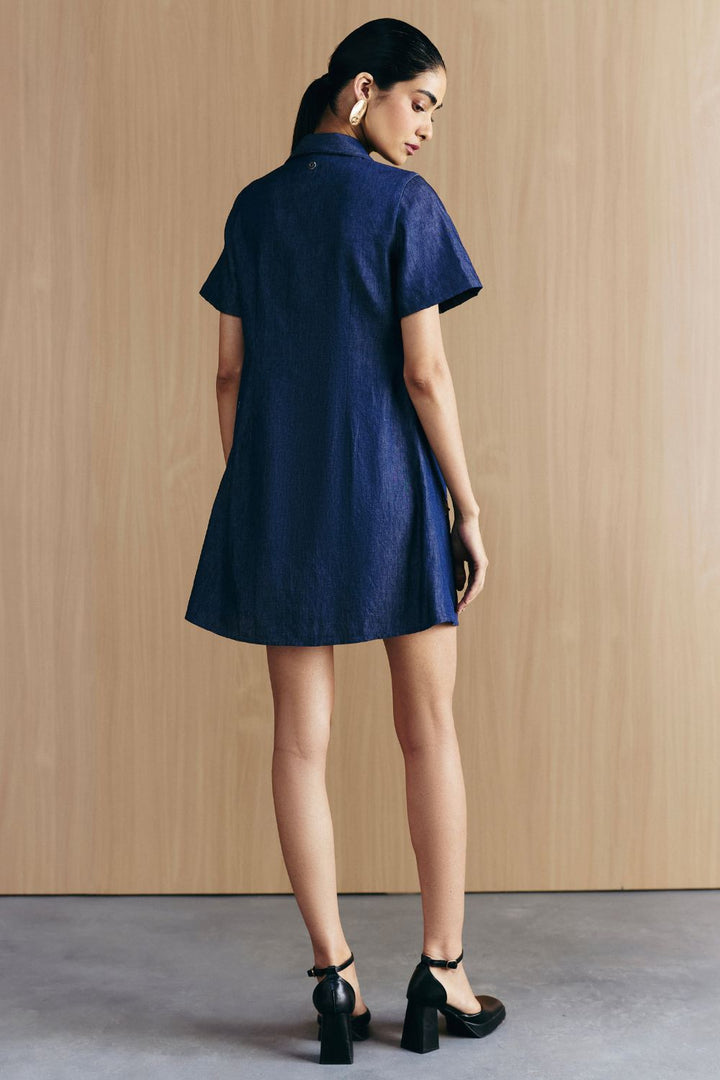 DENIM EMBELLISHED DRESS