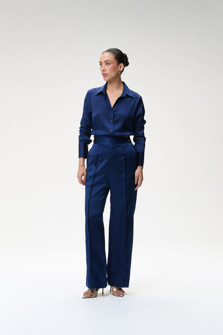 Midnight Blue Silk Shirt & Midnight Blue Silk Trouser