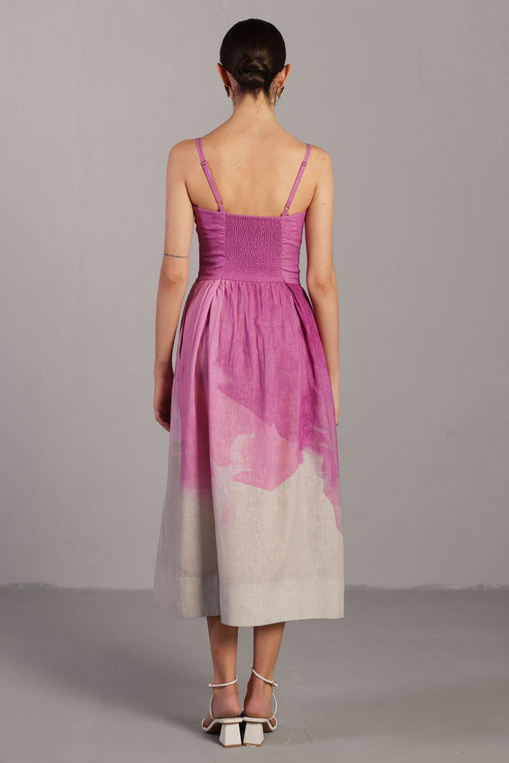 Diffuse beetroot & light grey dress