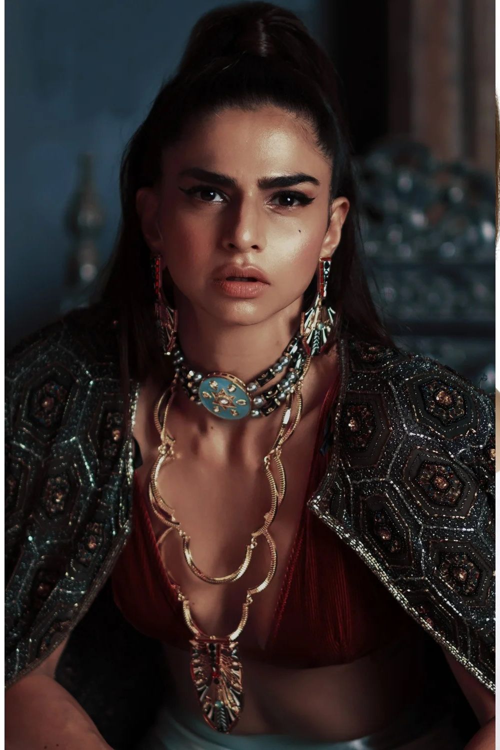 Red Egyptian Pendant Neckpiece