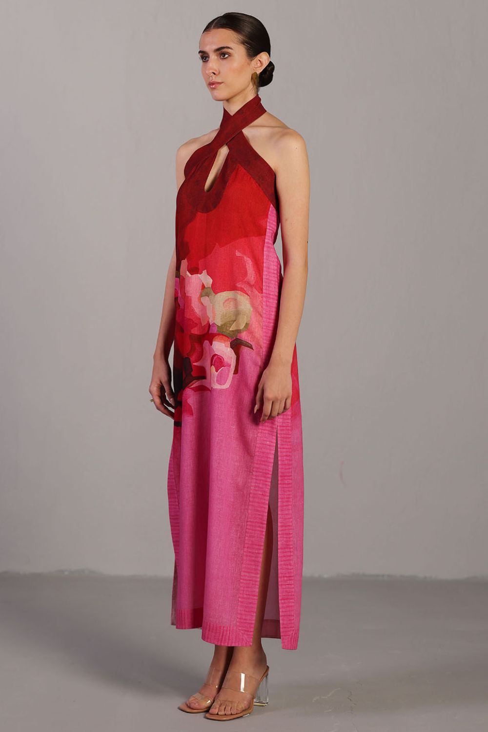 Diffuse fuchsia pink kurta set