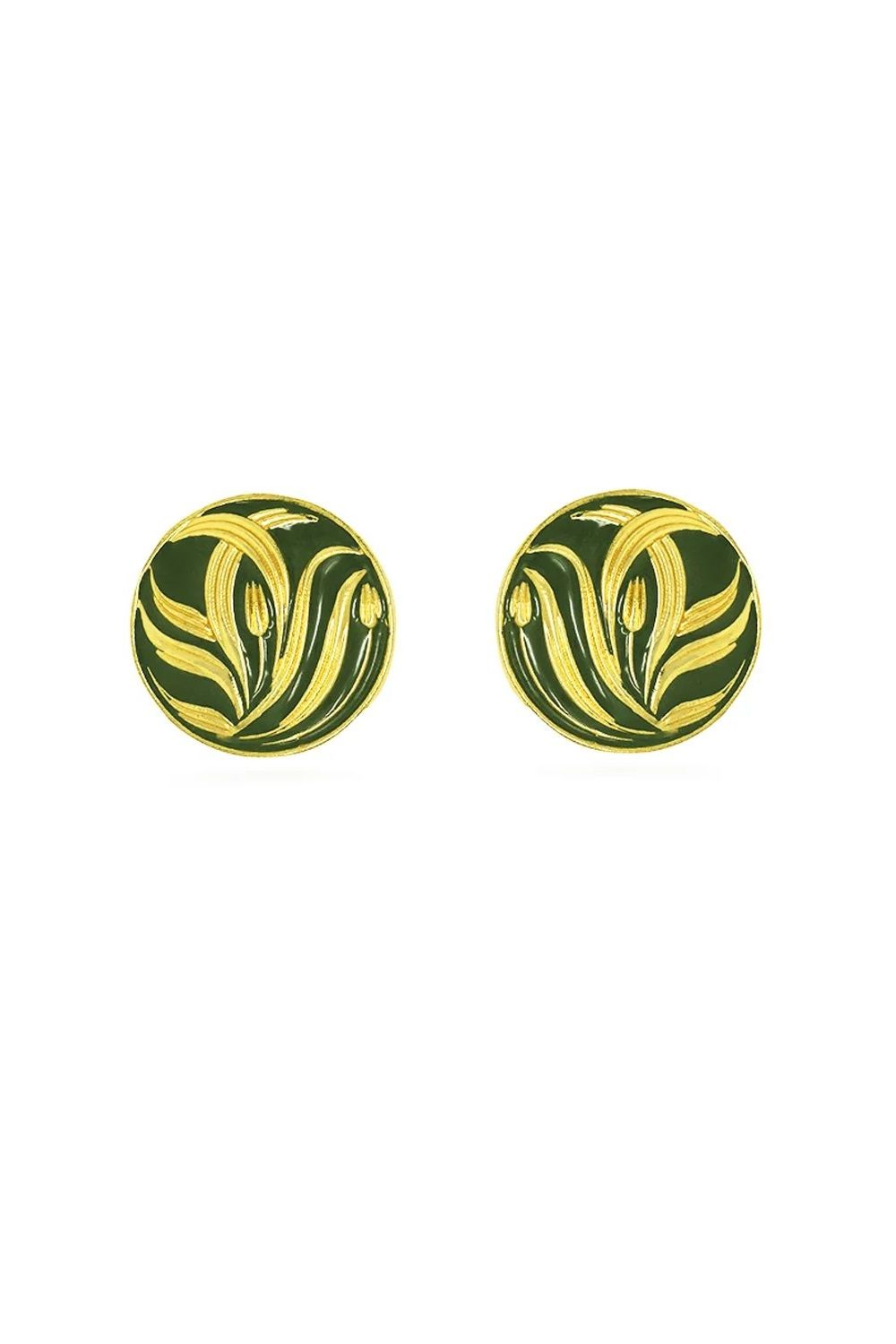 Green Allure Round Studs