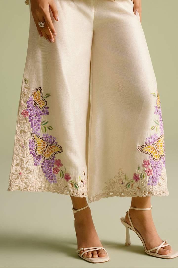 Ivory Butterfly Mosaic Pants