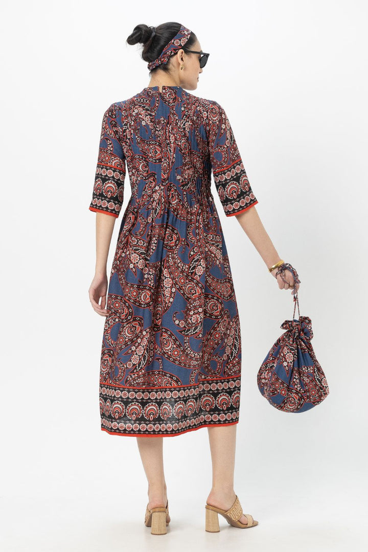 Deniz Pleated Midi Dress