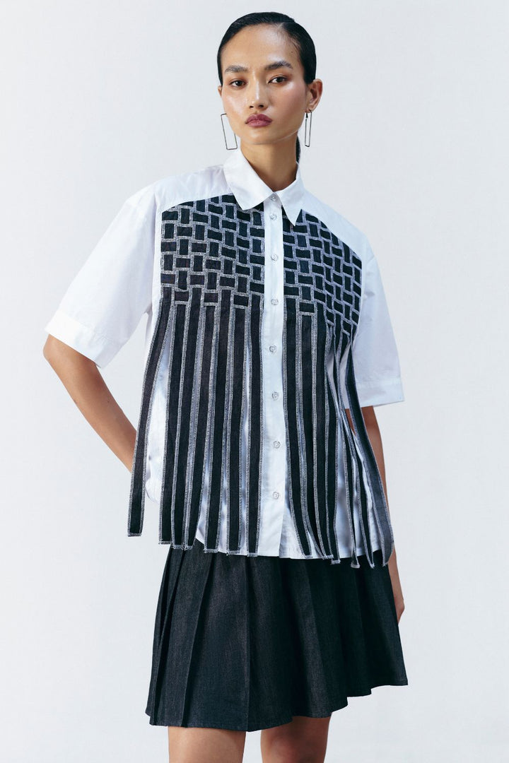 WEAVE WORK BOXY SHIRT