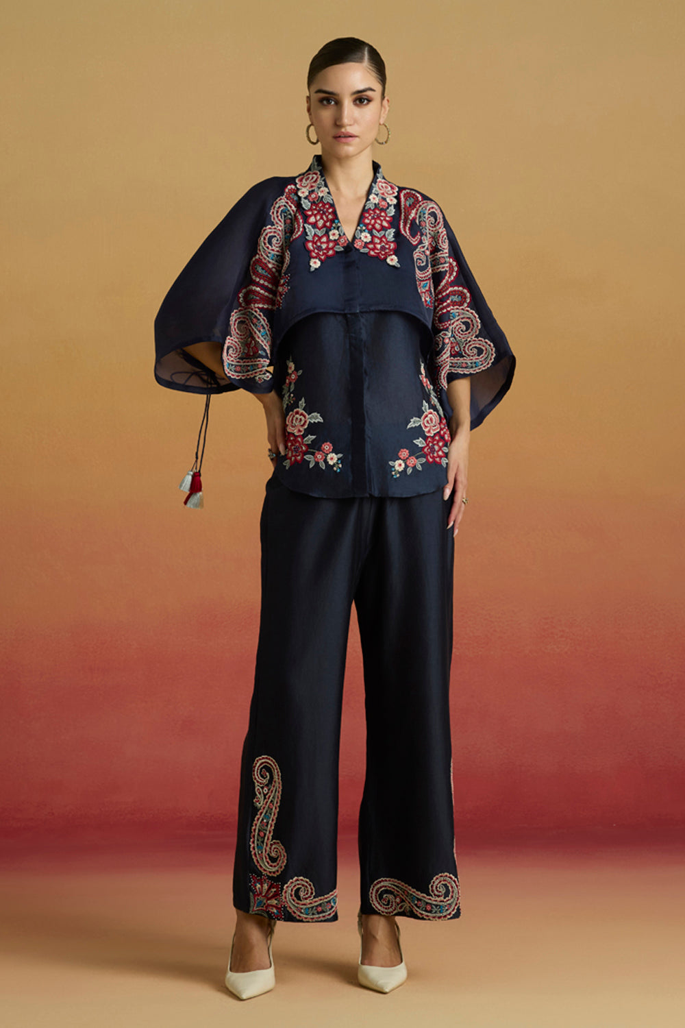 Indigo Paisley Layered Shirt