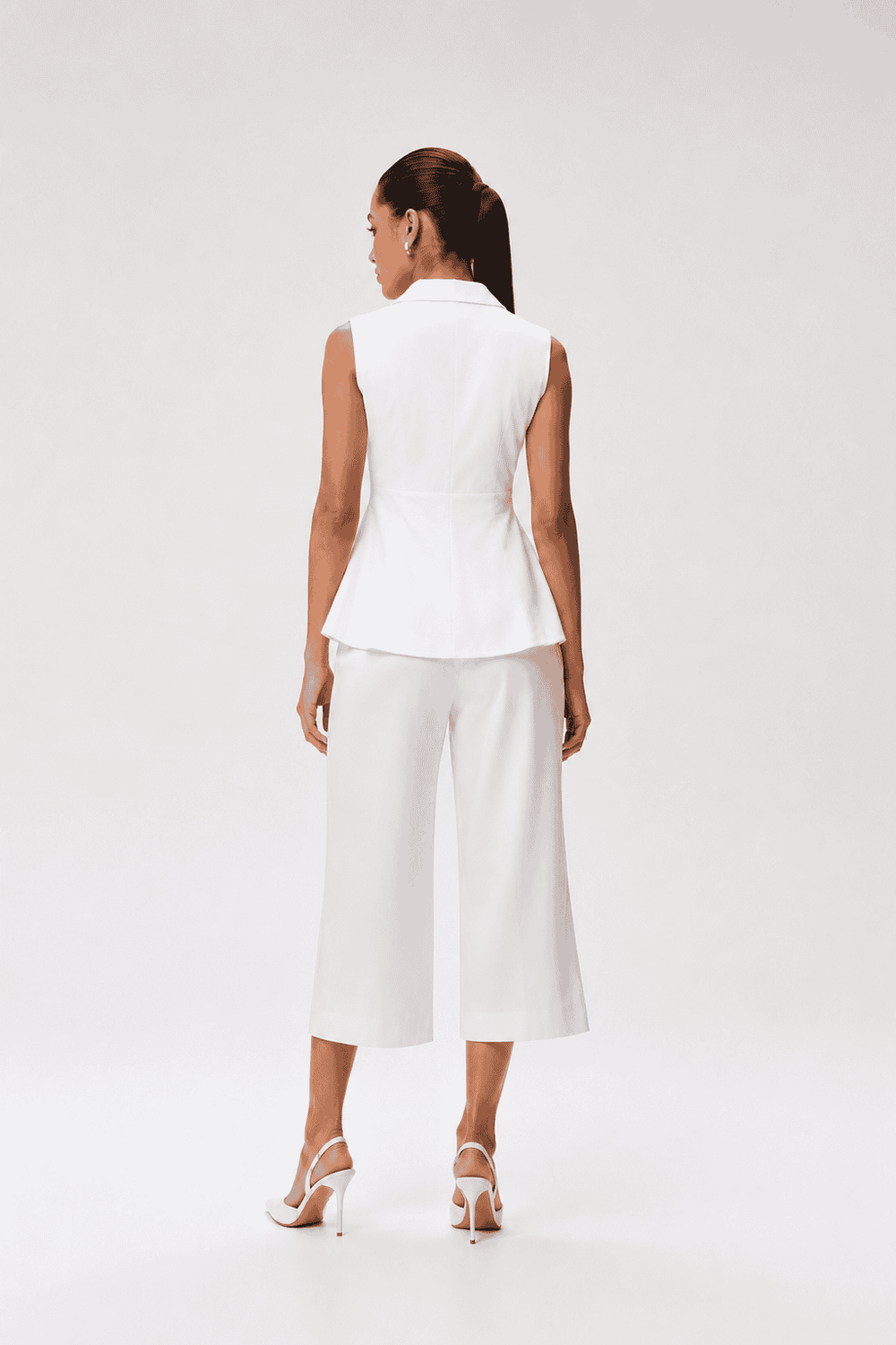 Ivory Gajji Silk Peplum Top