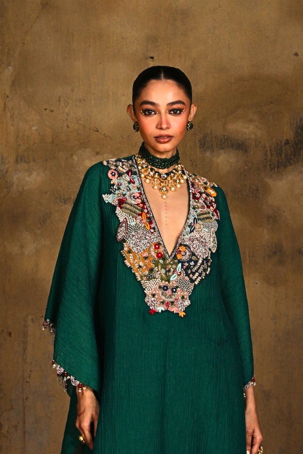 Raas Gulnaar Kaftan in Emerald