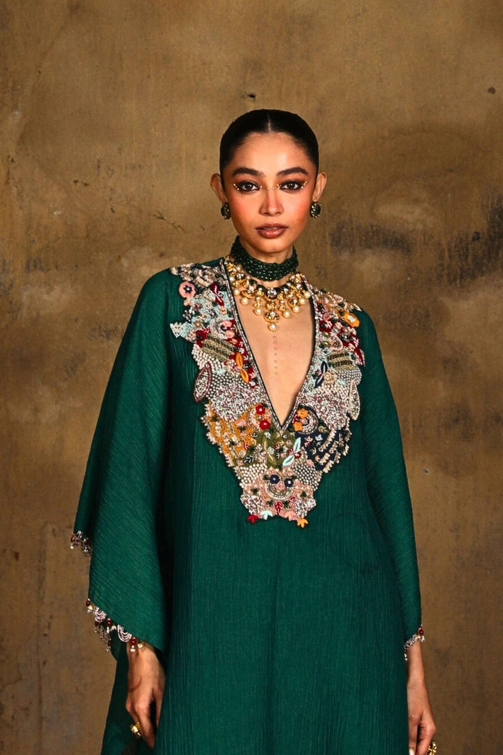 Raas Gulnaar Kaftan in Emerald