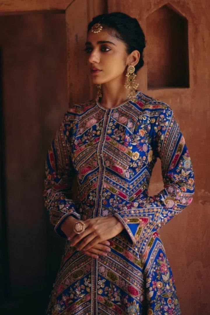 Velvet Patchwork Aari Jacket Set