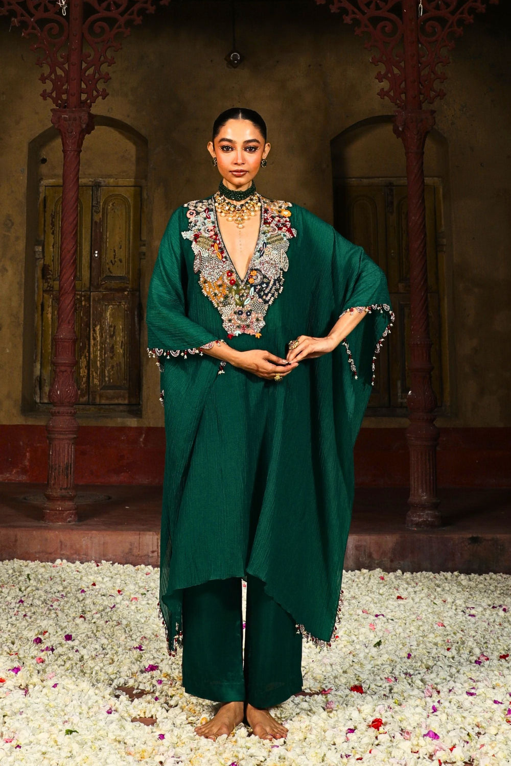 Raas Gulnaar Kaftan in Emerald