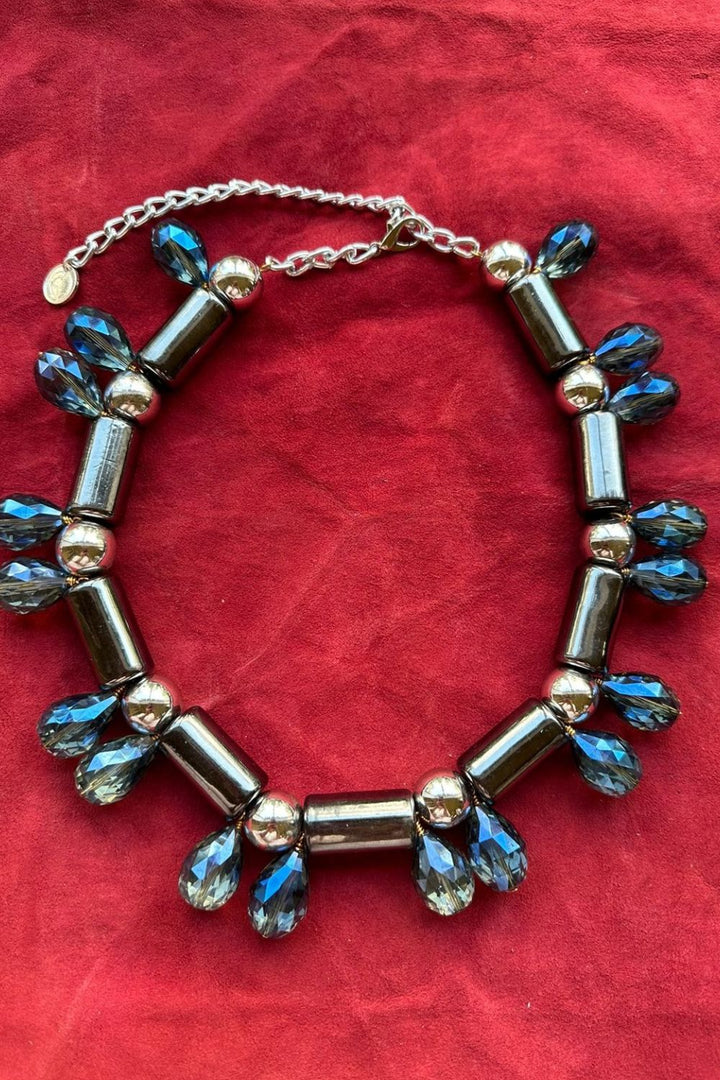Retro Futuristic Chrome Necklace