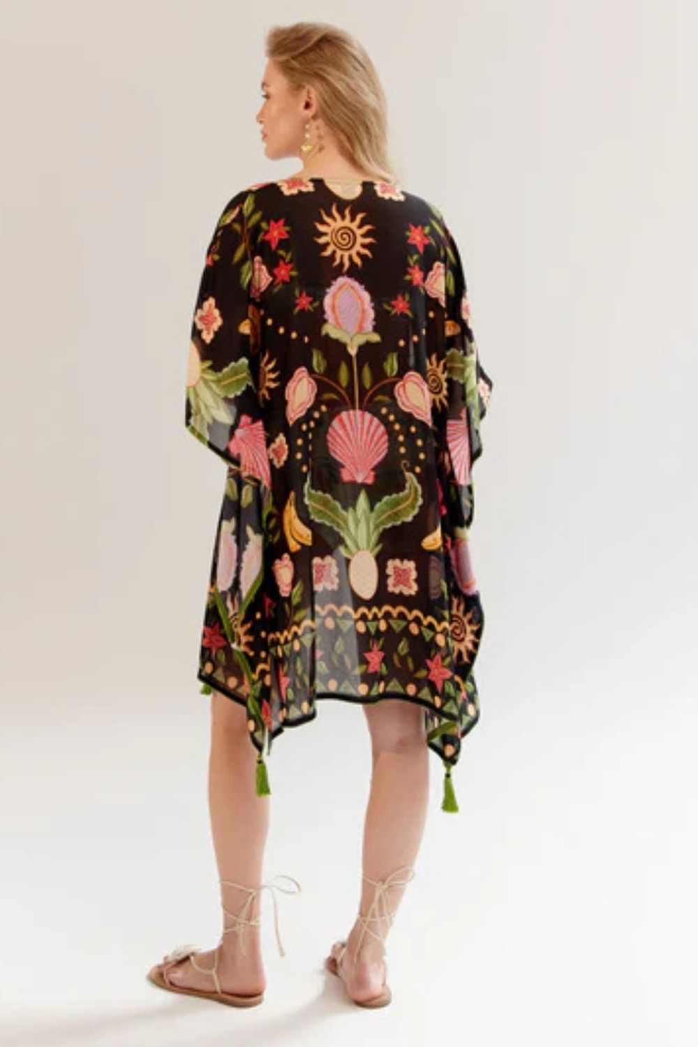 June Coverup (long) - Seashell (Black)