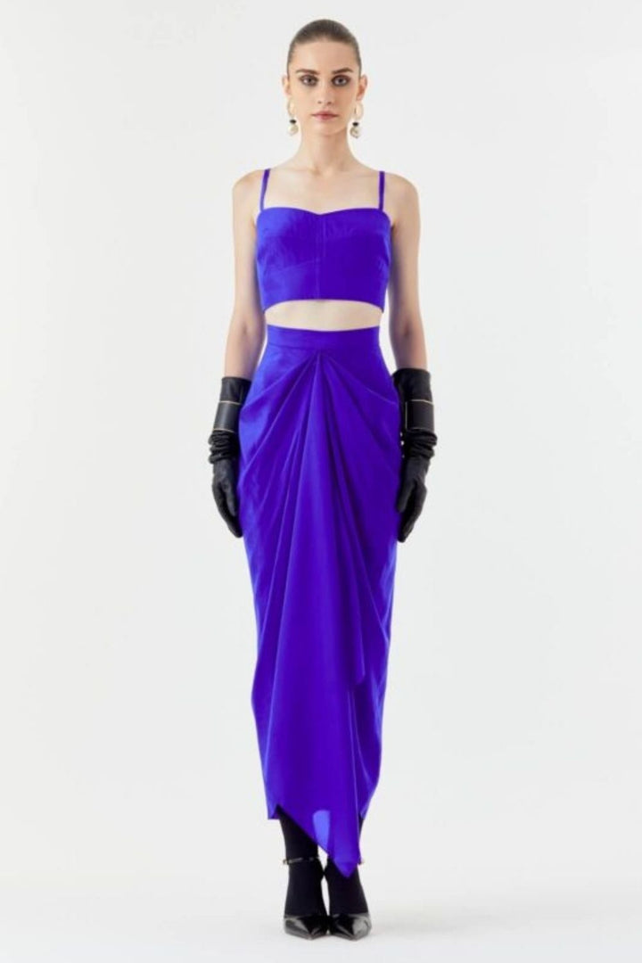 Norma Cape with crystal , Bustier & Mocha Skirt