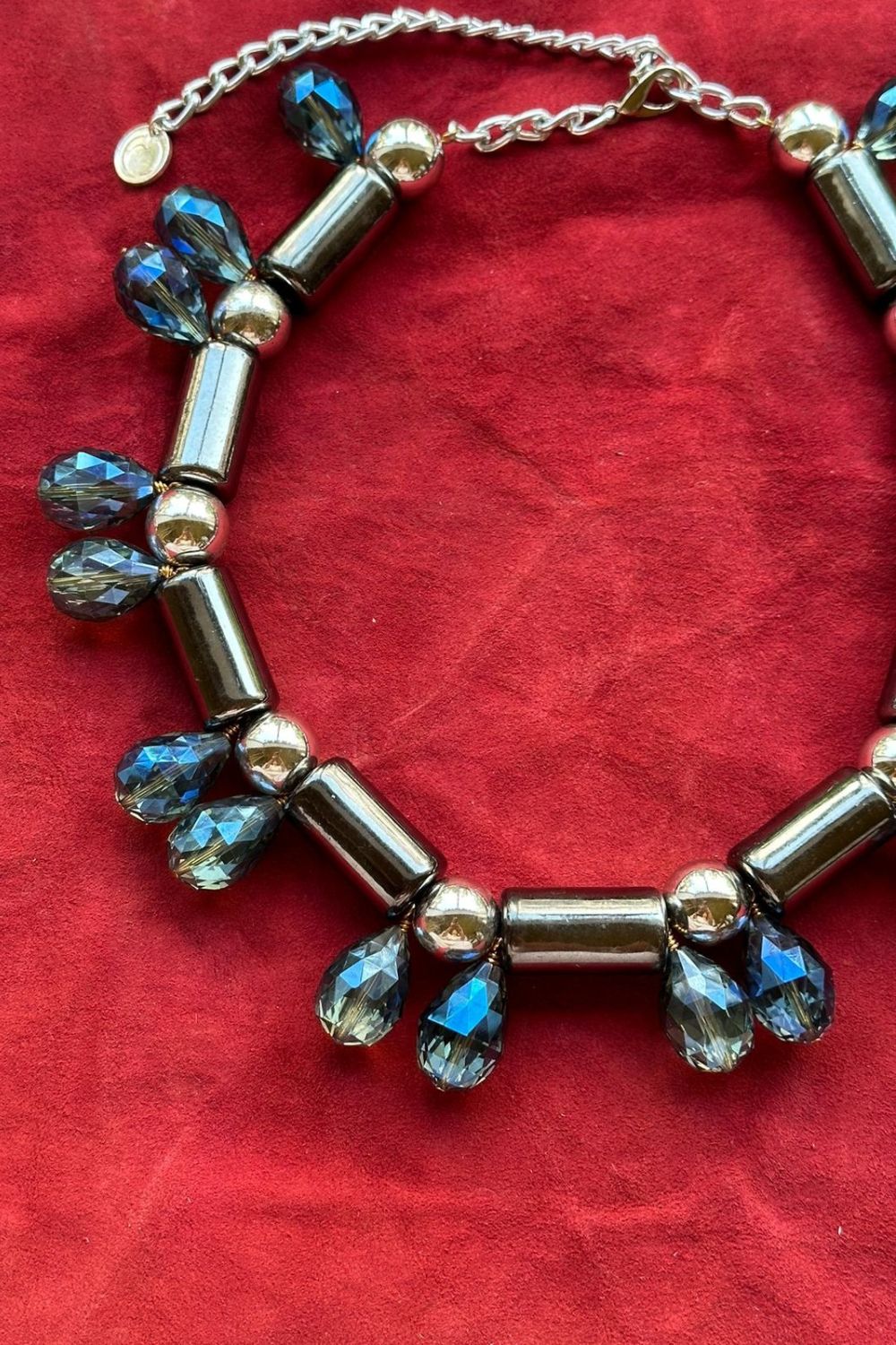 Retro Futuristic Chrome Necklace