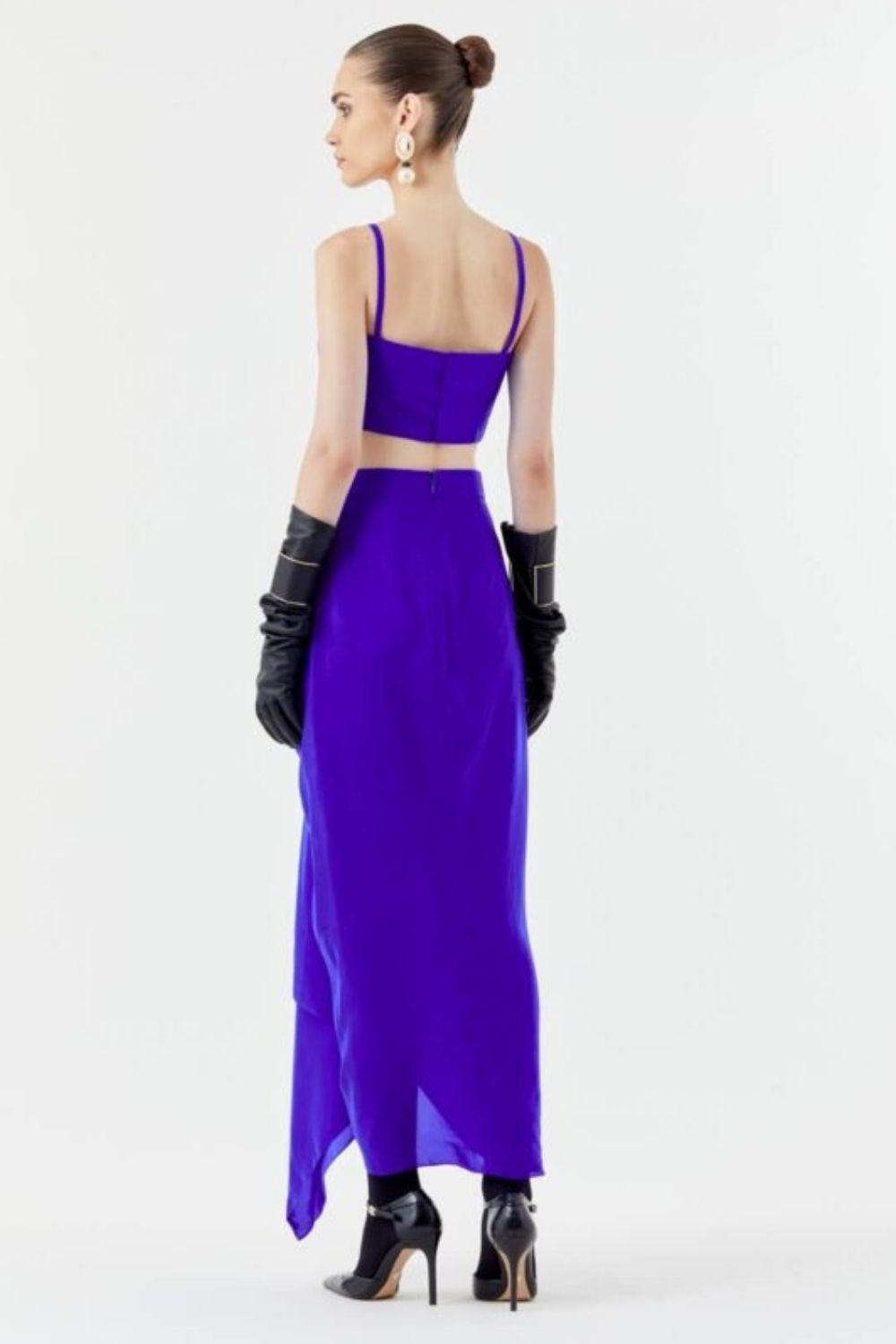 Norma Cape with crystal , Bustier & Mocha Skirt