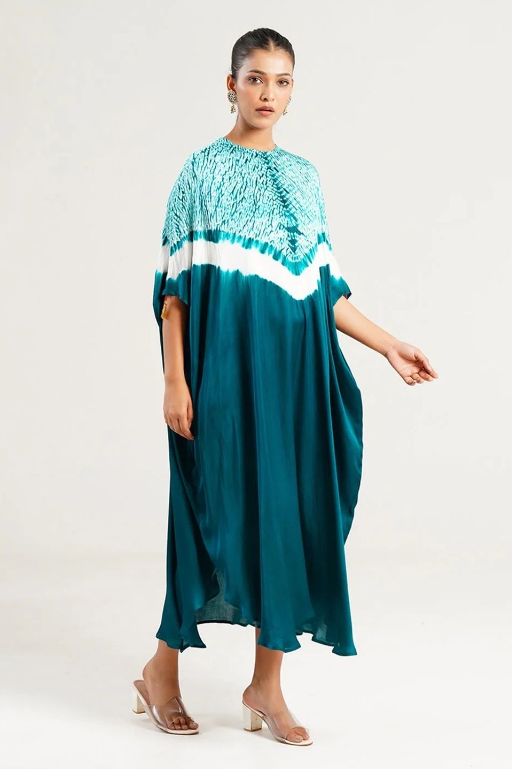 Kaftan Shibori - Scarlet Red / Ivory