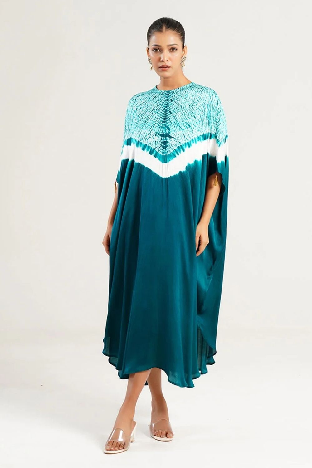 Kaftan Shibori - Scarlet Red / Ivory