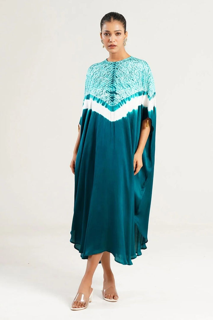 Kaftan Shibori - Scarlet Red / Ivory