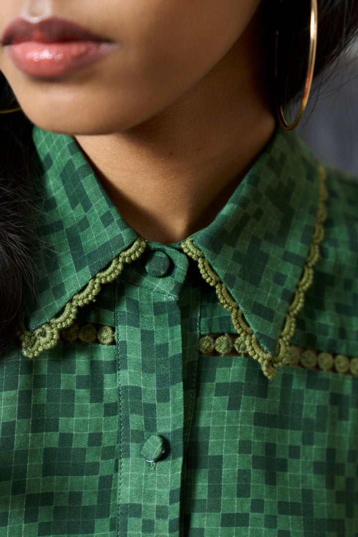 Elba Kimono Shirt Green