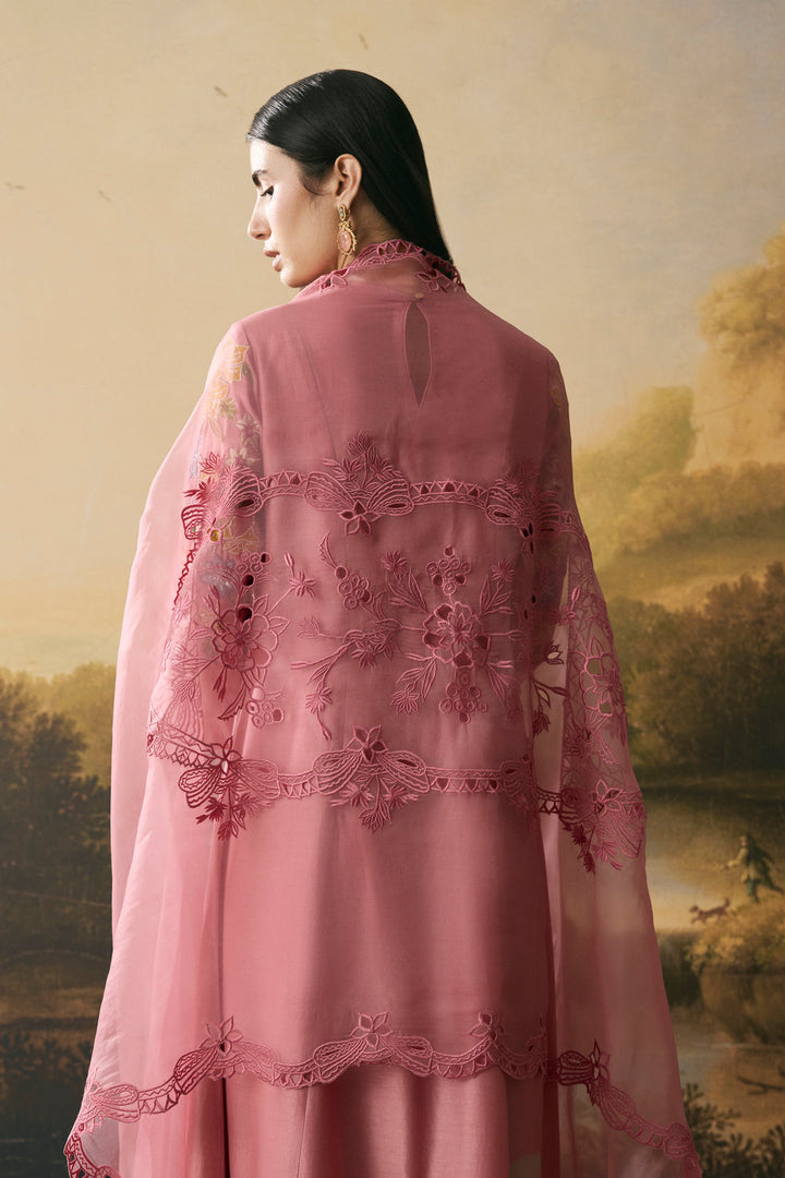 Pink Cutwork Dupatta