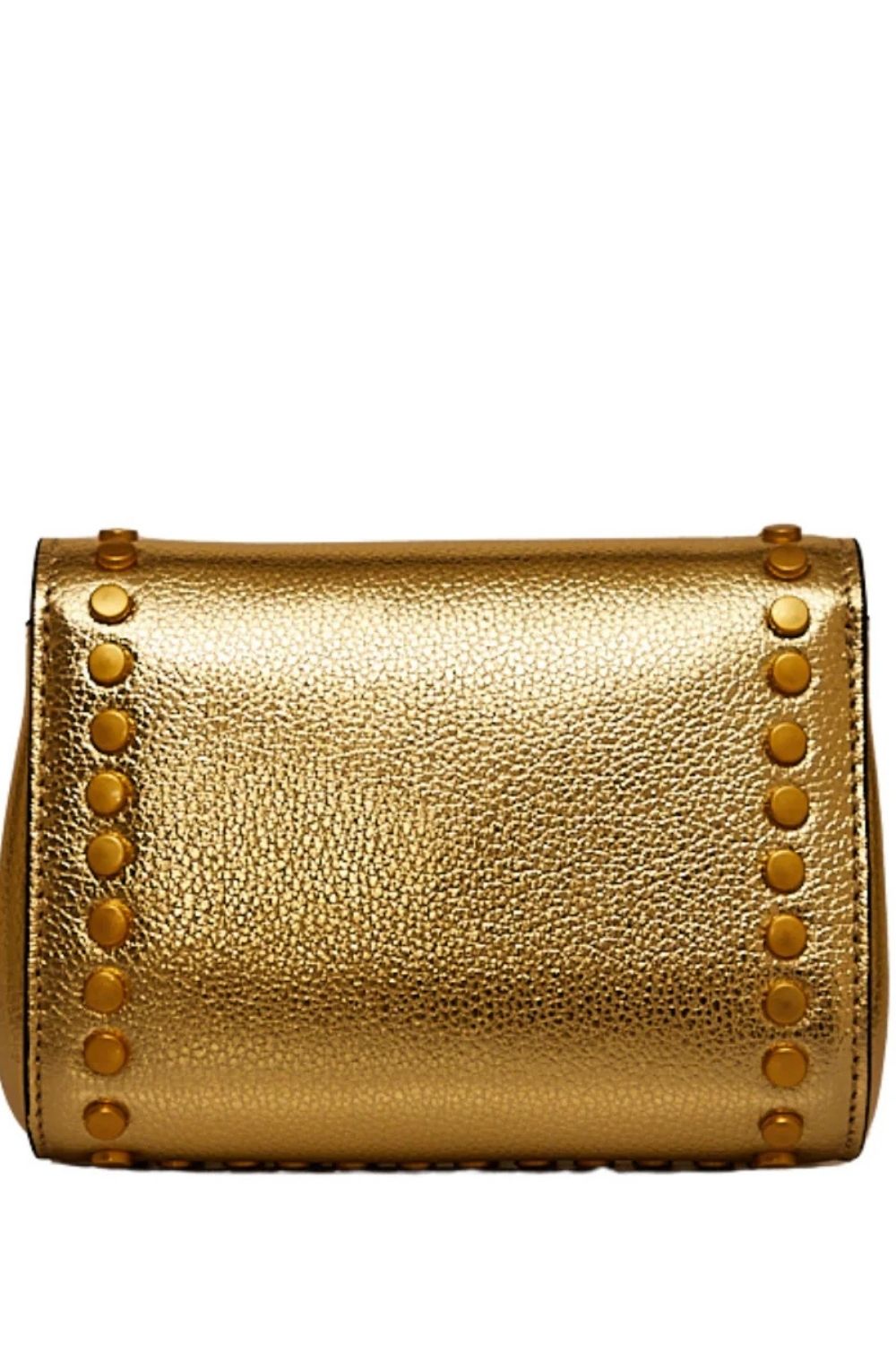 Metallic Gold Mini Studded Crossbody Bag