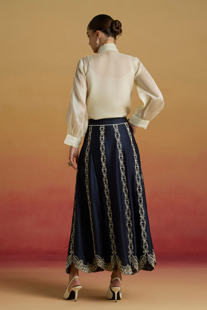 Ivory Cutwork Bib Layered Shirt