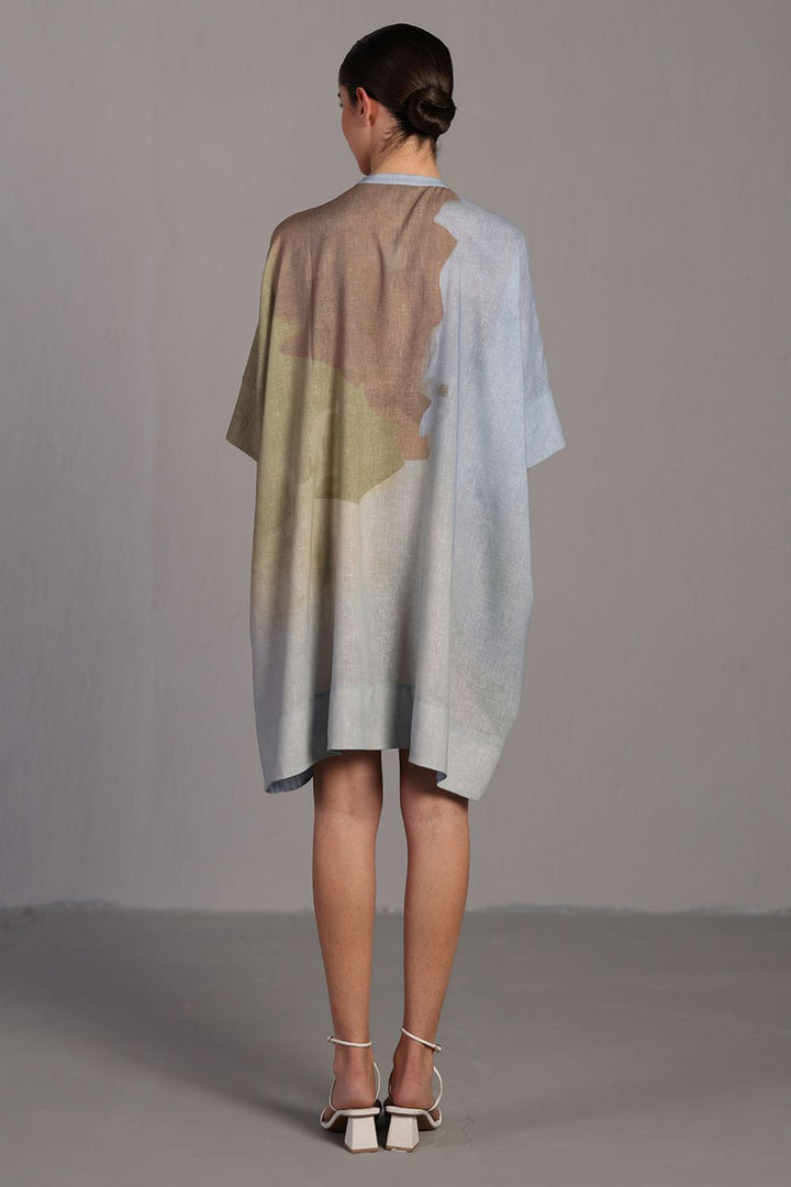 Diffuse pastel blue & green dress