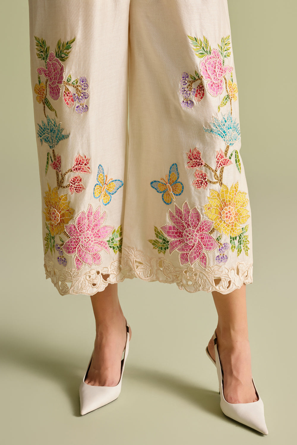 Ivory Mosaic Floral Jumpsuit