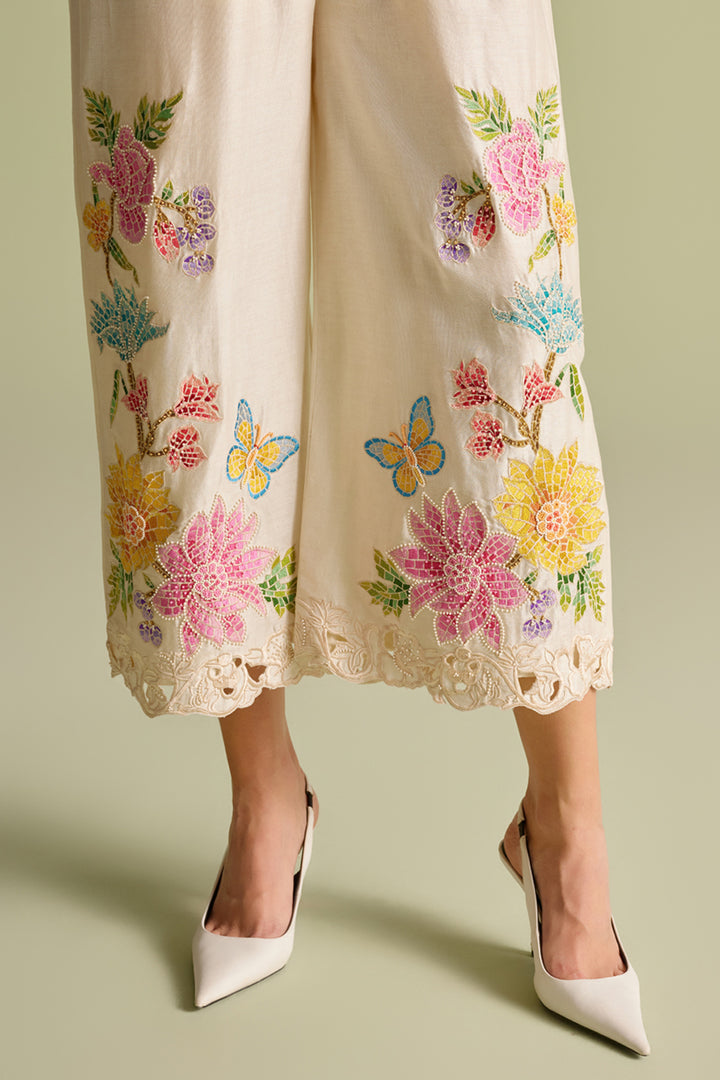 Ivory Mosaic Floral Jumpsuit