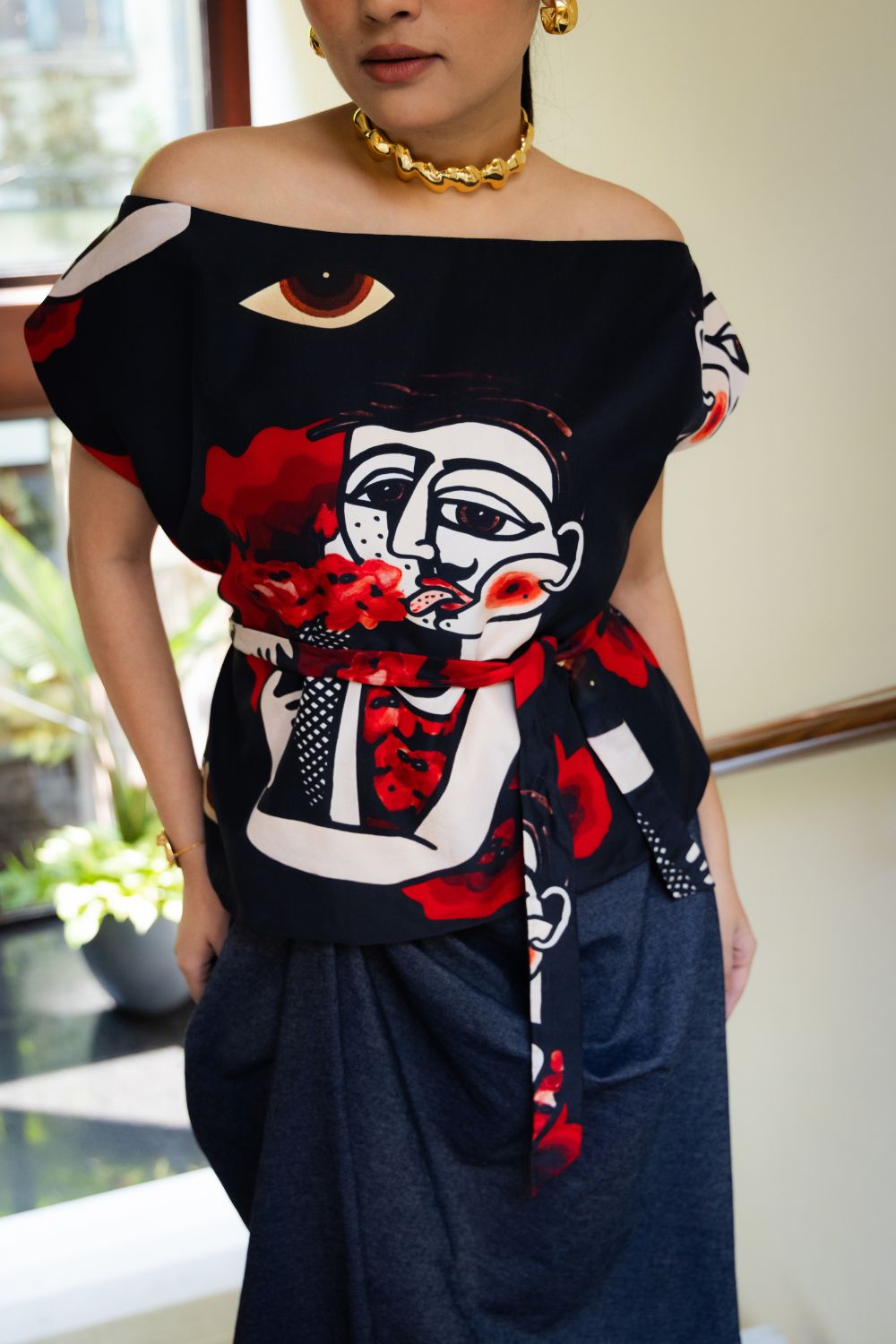 Printed crop top - Ice-cream print