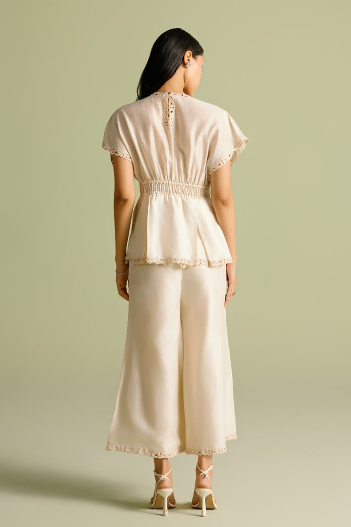 Ivory Butterfly Mosaic Pants