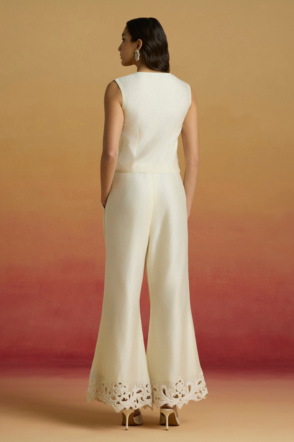 Ivory Pleated Crop Top