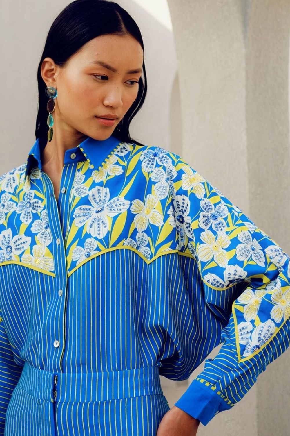 BLUE PRINT PLAY KIMONO SHIRT