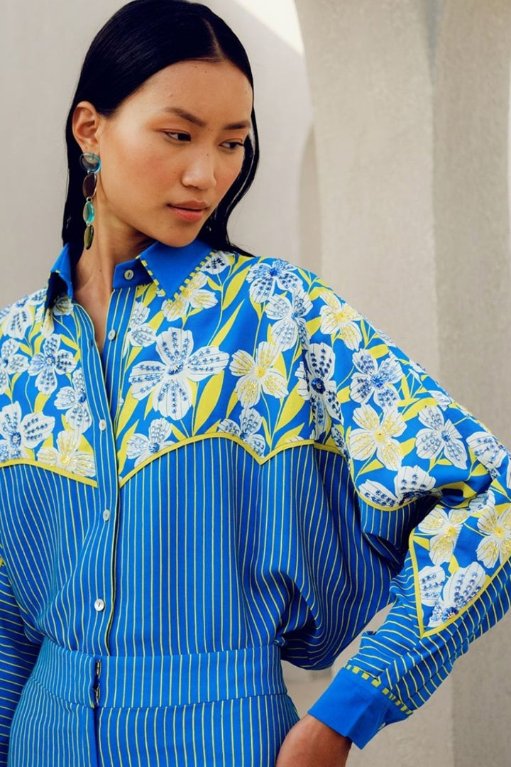 BLUE PRINT PLAY KIMONO SHIRT