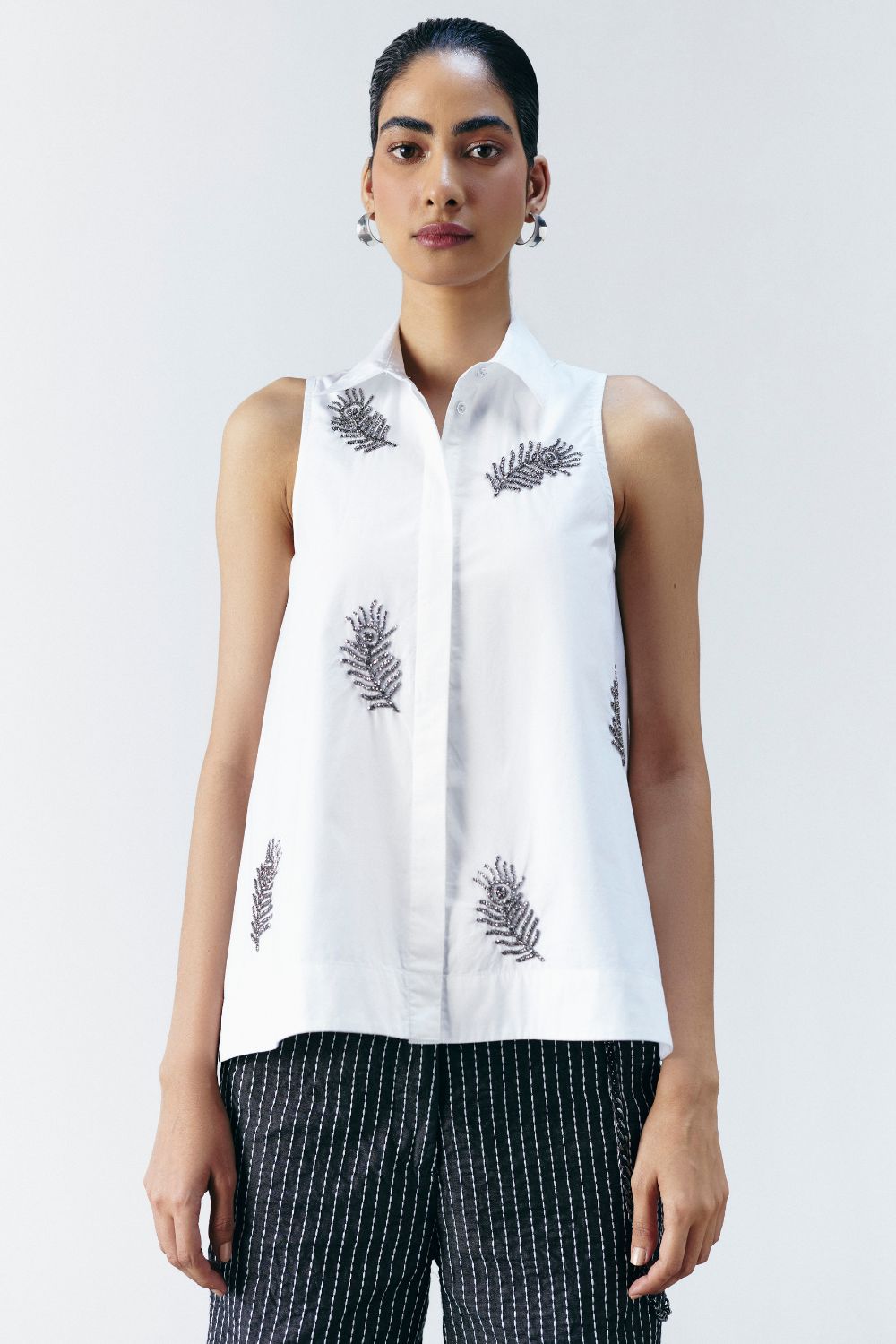 FEATHER EMBELLISHED SHIRT