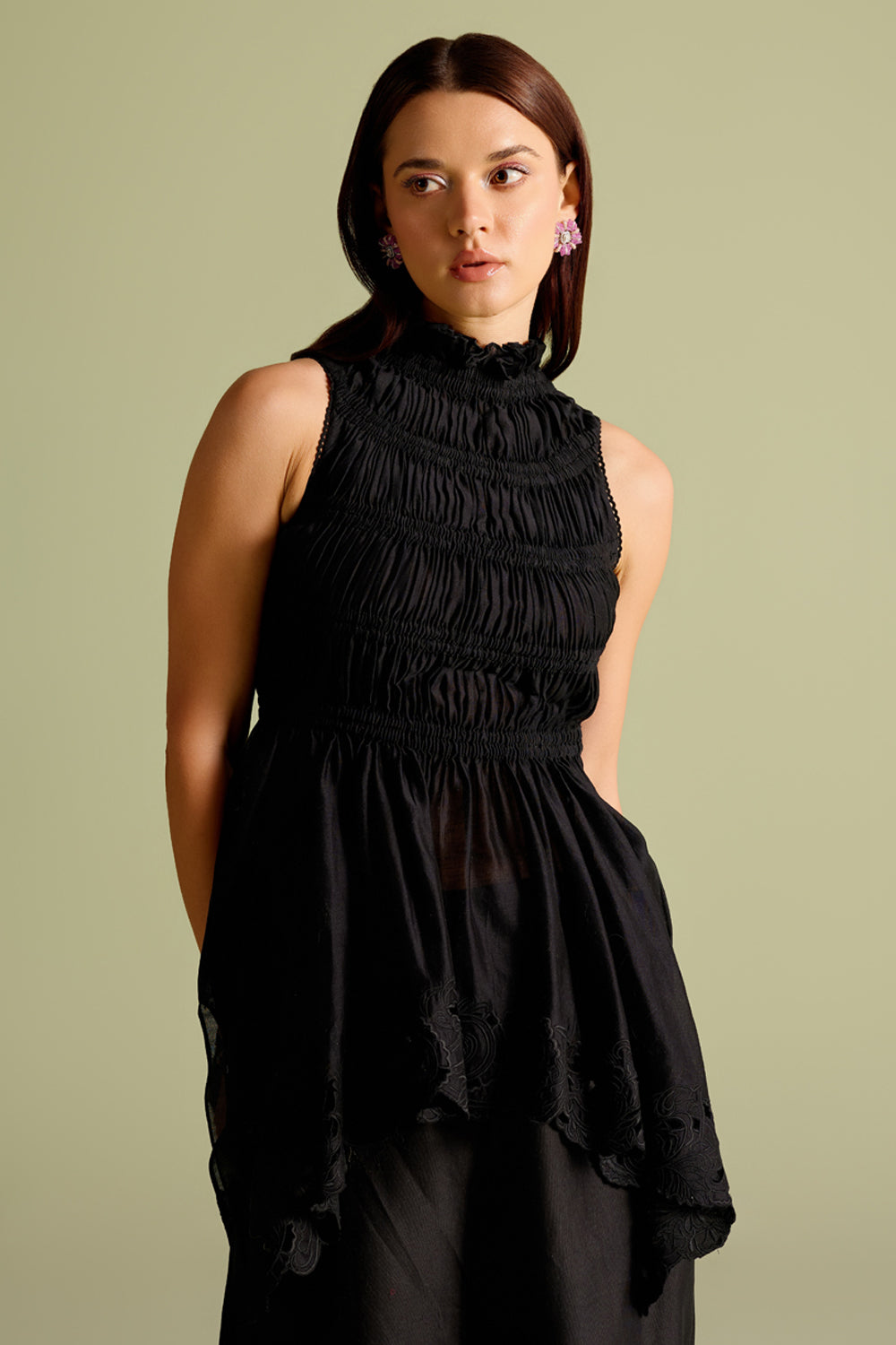 Ivory Cutwork Straight Pants